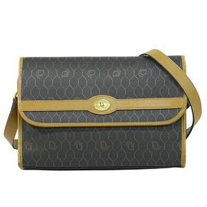 Christian Dior Vintage Honeycomb Canvas Black Canvas Shoulder Bag Bag